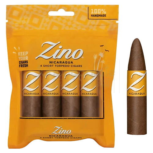 Pachet cu 4 trabucuri ieftine confectionate manual Zino Fresh Pack Nicaragua Short Torpedo